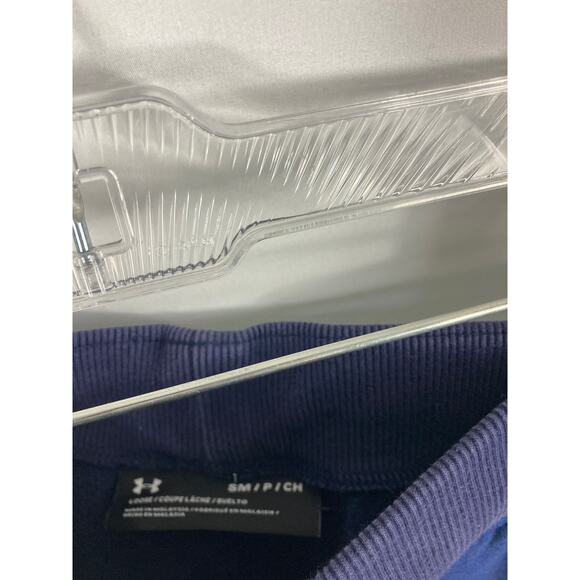 Under Armour Loose Dark Blue Wide Leg Fleece Sweatpants Size Small - Picture 2 of 3